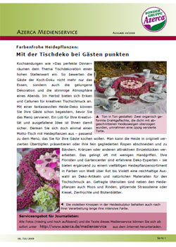 Farbenfrohe Heidepflanzen: Mit der Tischdeko bei Gästen punkten (03/2009)