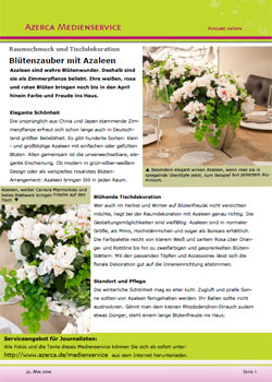 Blütenzauber mit Azaleen – Raumschmuck und Tischdekoration (04/2014)